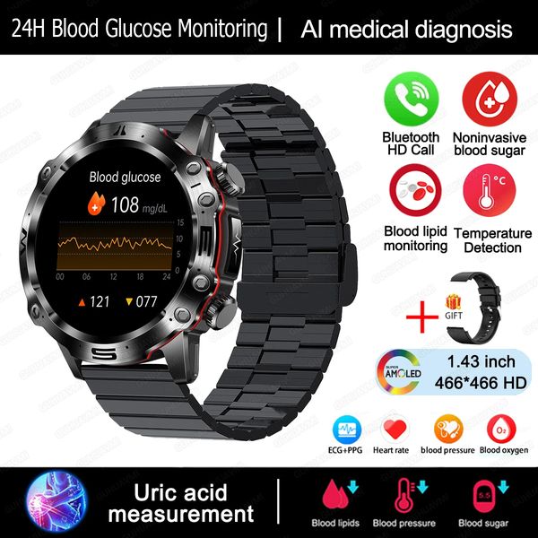 Credor® Wellness Pro - ECG/EKG HRV Professional Blood Glucose Blood Pressure Monitoring and Health Smart Watch