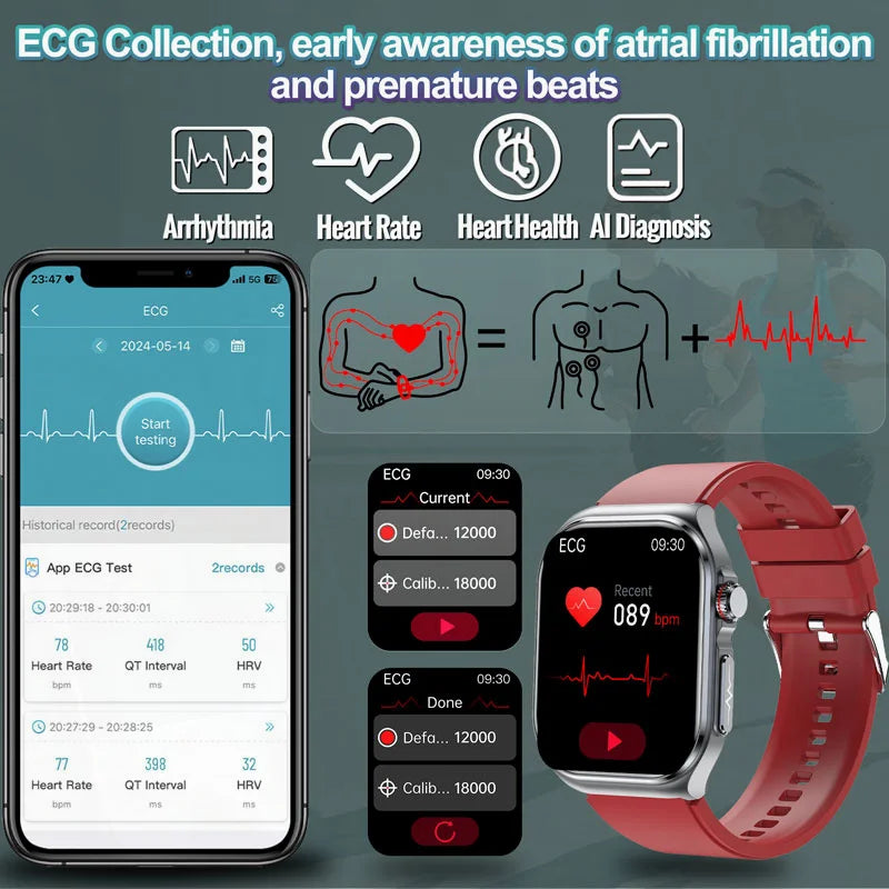 Credor® Versa - New Uric Acid Blood Fat Smartwatch ECG Heart Rate Blood Pressure Blood Glucose Health Monitoring