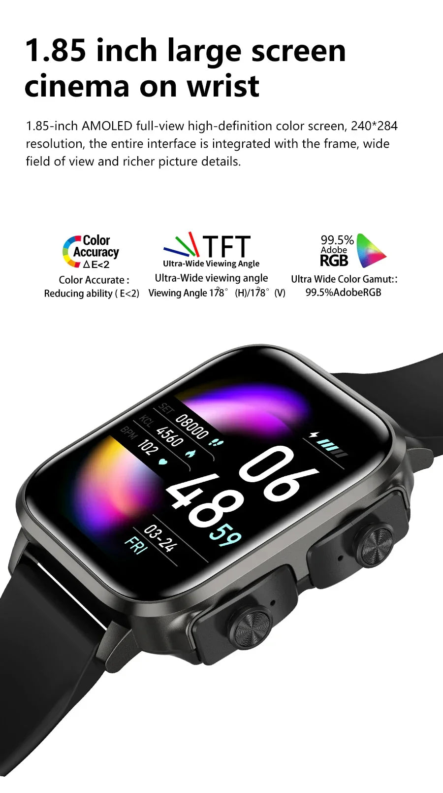 Credor® Unite -Smart Watch With Bluetooth Earphone Waterproof, Touch Big Display Screen Best Relog Inteligente